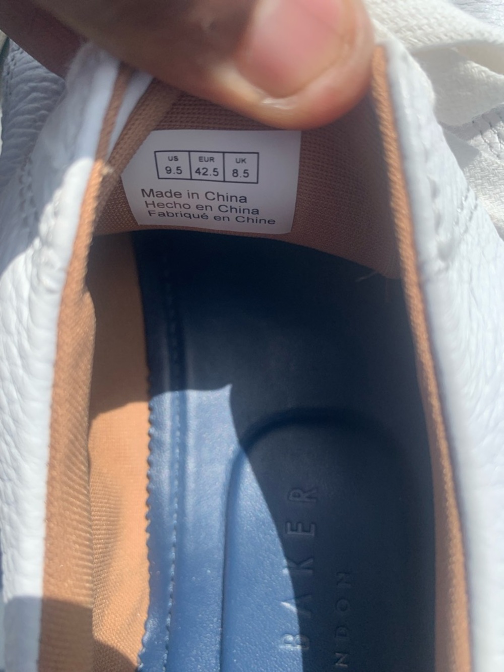 Ted Baker White Sneaker with Navy Logo Panel